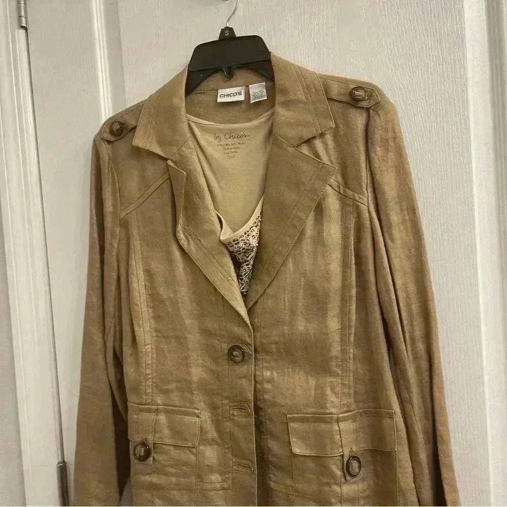Gold Shimmer Jacket and Tank Top by Chico’s - Picture 3 of 11